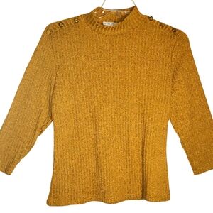 Cest Lavie women's lg turtle neck embellished shoulders long sleeves top. 5064